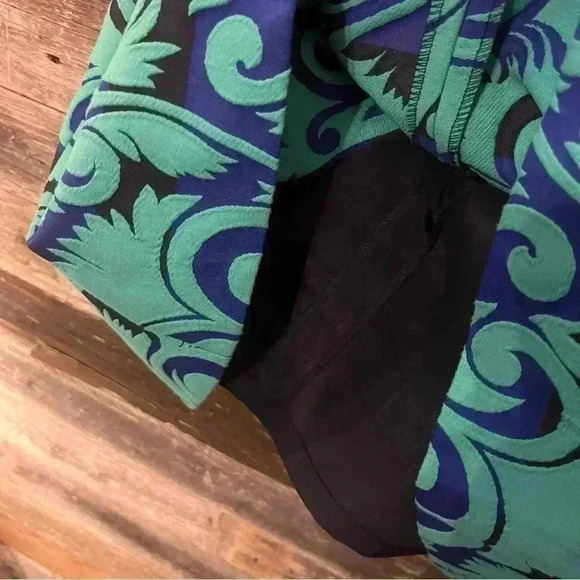 J Crew Dress Vineyard Jaquard A Line Blue Green Size 0 G1061 - Picture 3 of 9